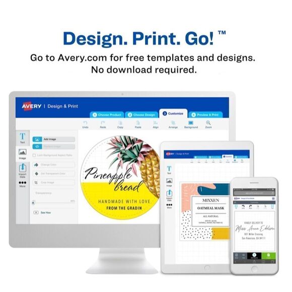 NWT New 300 Avery Rectangular Labels w/Sure Feed Bright Colors 4331, 2" x 2 5/8" - Picture 3 of 16